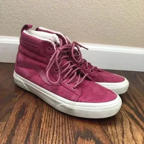 Vans Off The Wall Scotchgard Sk8 Hi Women’s 8 Purple Leather 721454 - Picture 10 of 16
